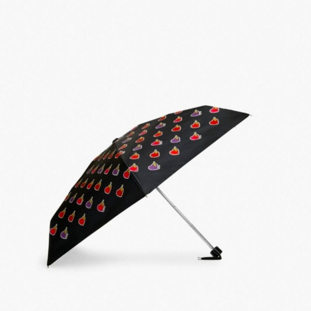 COACH UV PROTECTION MINI UMBRELLA IN HEART BOLT PRINT NWT